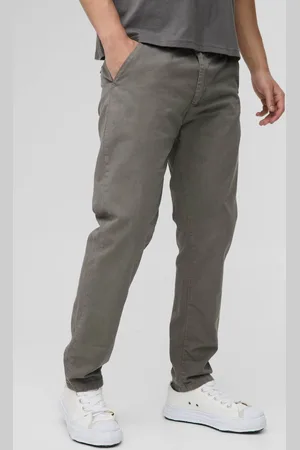 Boohoo Fixed Waist Straight Chino Trousers - - 34