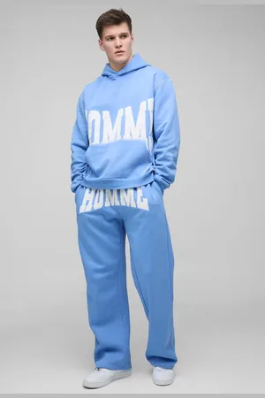Boohoo Tall Oversized Boxy Twill Applique Contrast Stitch Hooded Tracksuit - - XXL