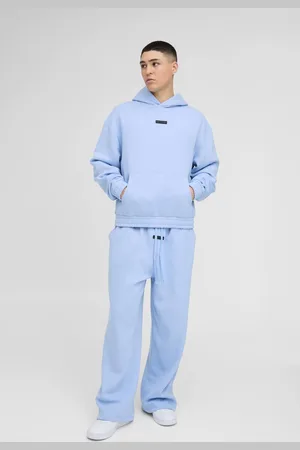 Boohoo Oversized Boxy Drop Crotch Hooded Tracksuit With Rubber Badge - - L