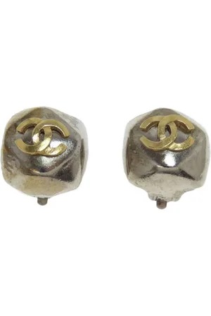 CHANEL Preloved CC Logo Earrings Women - Silver - - One Size