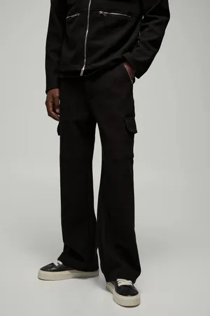 Boohoo Relaxed Fit Wool Look Fixed Waistband Trousers - - 34