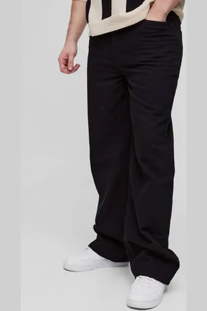 Boohoo Tall Relaxed Fit Rigid Jeans with Pleat Waist Detail - - 34