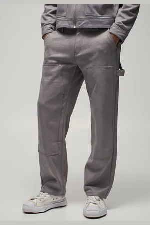 Boohoo Relaxed Croc Suede Carpenter Trousers - - 32R