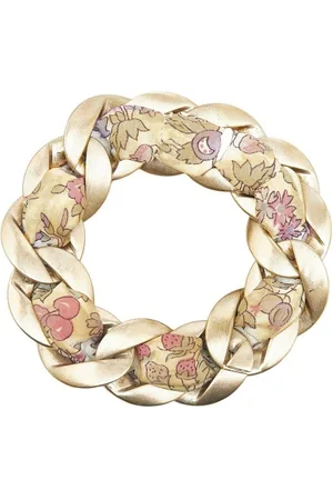 CHANEL Preloved Chain Bracelet Floral Design Women - Gold - - One Size