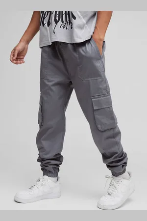 Boohoo Skinny Fit Elasticated Waist Cuffed Cargo Trousers - - 34
