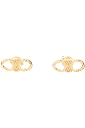 Céline Preloved Triomphe Goldtone Earrings Women - - One Size