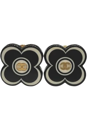 CHANEL Preloved Flower Earrings and White Women - One Size