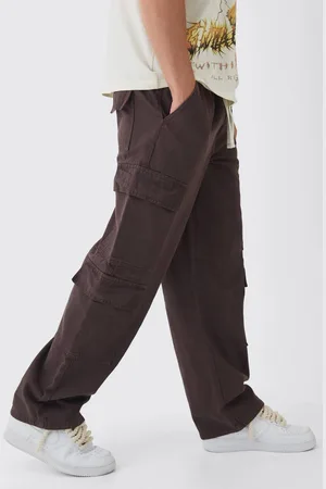 Boohoo Elasticated Baggy Fit Multi Cargo Trousers - - XS