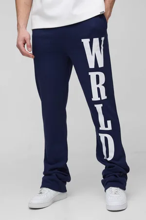Boohoo Tall Slim Stacked Wrld Print Gusset Joggers - - M