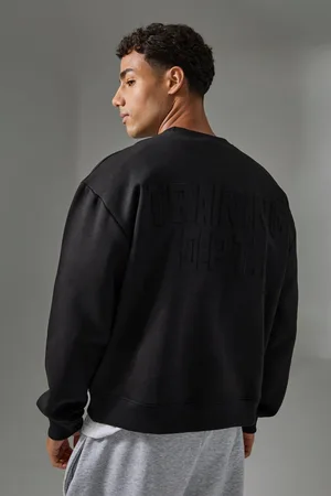 Boohoo Man Active Training Dept Boxy Embossed Sweatshirt - - XS