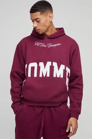 Boohoo Oversized Boxy Homme Printed Hoodie - - XS