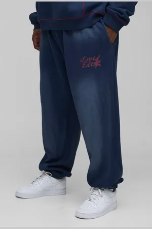 Boohoo Plus Oversized Contrast Stitch Limited Spray Wash Joggers - - 5XL