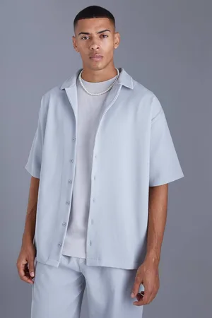 Boohoo Short Sleeve Pleated Oversized Shirt - - XS