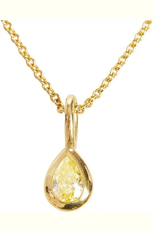 Tiffany & Co. Preloved Pear Diamond Pendant Yellow Gold Women Necklaces - - One Size