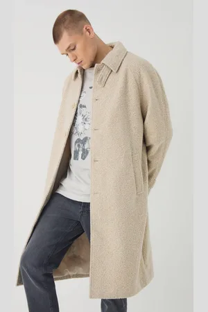 Boohoo Oversized Boucle Overcoat In Ecru - - S