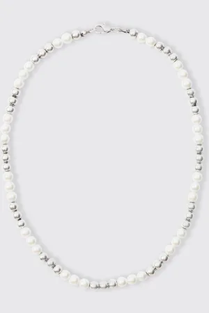 Boohoo Metal Bead And Pearl Necklace - - One Size