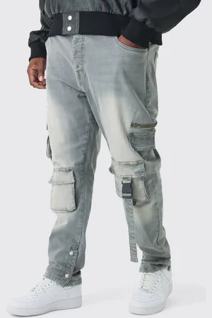 Boohoo Plus Skinny Stretch Multi Pocket Cargo Jeans - - 44