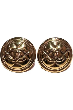 CHANEL Preloved CC Logo Earrings GoldTone Women - - One Size