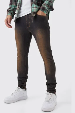 Boohoo Super Skinny Stretch Stacked Tinted Jeans - 34R