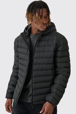 Boohoo Tall Zip Through Hooded Puffer Jacket In - M