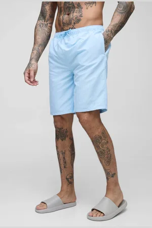 Boohoo Tall Branded Long Length Regular Fit Swim Shorts - - L