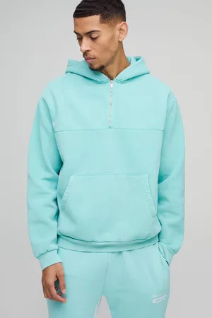 Boohoo Oversized Quarter Zip Washed Hoodie - - L