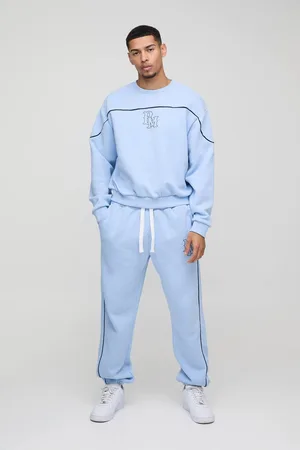 Boohoo Oversized Boxy BM Piping Sweatshirt Tracksuit - - M