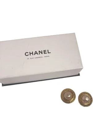 CHANEL Preloved style Pearl Earrings Women - Gold - - One Size