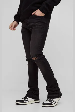 Boohoo Skinny Stacked Flared Ripped Knee Jeans - - 32R