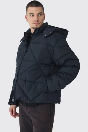 Boohoo Tall Abstract Quilted Puffer Jacket In - S