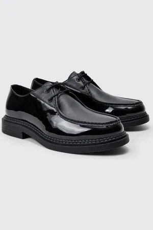 Boohoo Mix Fabric Smart Lace Up Shoe In - 9