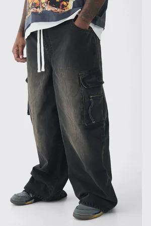 Boohoo Plus Baggy Rigid Cargo Jeans - - 40