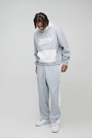 Boohoo Oversized Boxy Colour Block Puff Print Tracksuit - - L