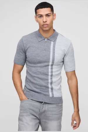 Boohoo Muscle Fit Short Sleeve Colour Block Knitted Polo - - S