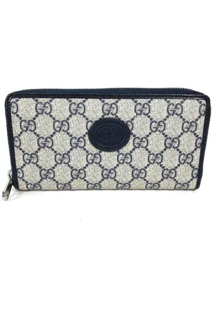 Gucci Preloved GG Supreme Zip Wallet Model Canvas Unisex - - One Size