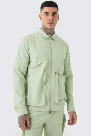 Boohoo Tall Technical Stretch Harrington Asymmetrical Jacket - - XL