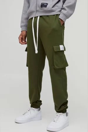 Boohoo Tall Woven Tab Slim Fit Cargo Joggers - - S