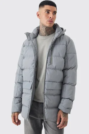 Boohoo Tall Mid Length Hooded Puffer Jacket In - S