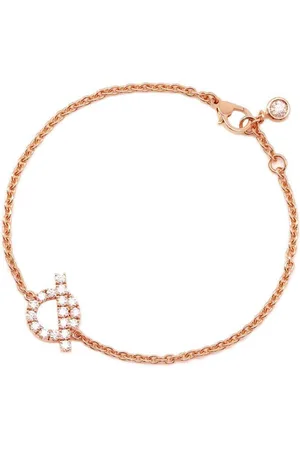 Hermès Preloved Rose Gold Chain Bracelet Diamond Charm Women - - One Size