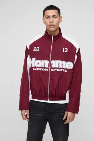 Boohoo Homme Colour Block Funnel Neck Crinkle Nylon Track Jacket - - XS