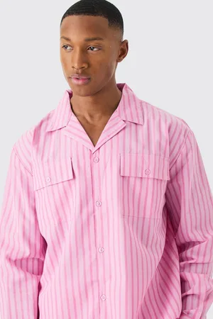 Boohoo Woven Stripe Lounge Shirt - - M