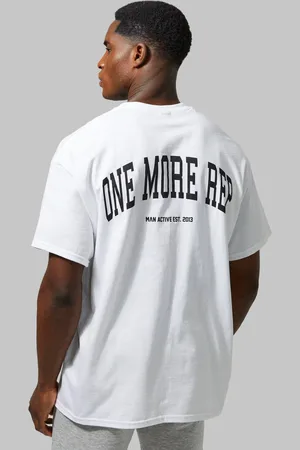 Boohoo MAN ACTIVE GYM OVERSIZED ONE MORE REP T-SHIRT - - XS