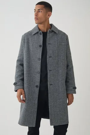 Boohoo Check Collared Overcoat In - S