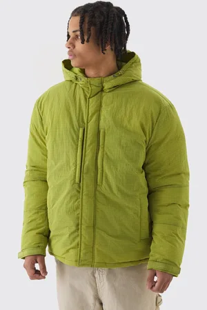 Boohoo Oversized Ripstop Nylon Hooded Parka In Lime - - M