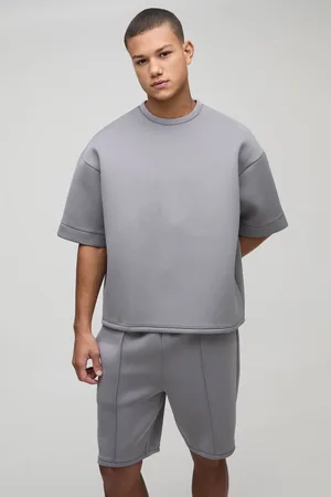 Boohoo Oversized Boxy Bonded Scuba Short Set - - M