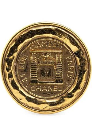 CHANEL Preloved Rue Cambon Gold Medallion Women Brooches - - One Size