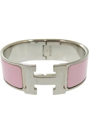 Hermès Preloved Kelly Bracelet Pink Enamel Women - Silver - - One Size