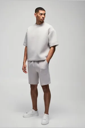 Boohoo Oversized Boxy Bonded Scuba Short Set - - M