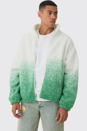 Boohoo Oversized Ombre Borg Funnel Neck Jacket In - XS