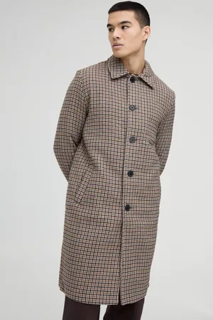 Boohoo Check Collared Overcoat In - XS